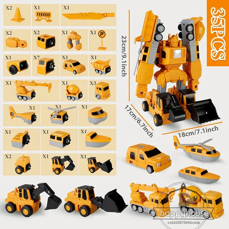Magnetic Building Blocks Kit - Transforming Robot Car Toy for Toddlers, STEM Learning Toy, Fall 2025 Gift Idea