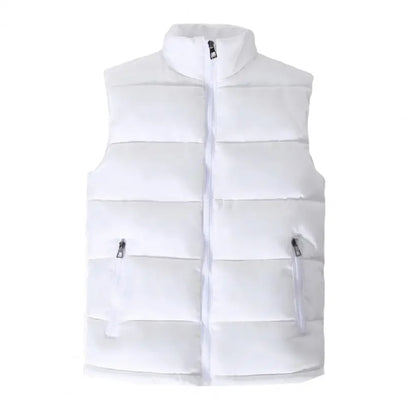 Light Men's Puffer Vest - Slim Stand Collar, Quilted