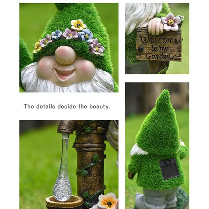 Garden Solar Gnomes With Lantern Outdoor Garden Statue Spring 2026 Trend Solar Powered Lighting