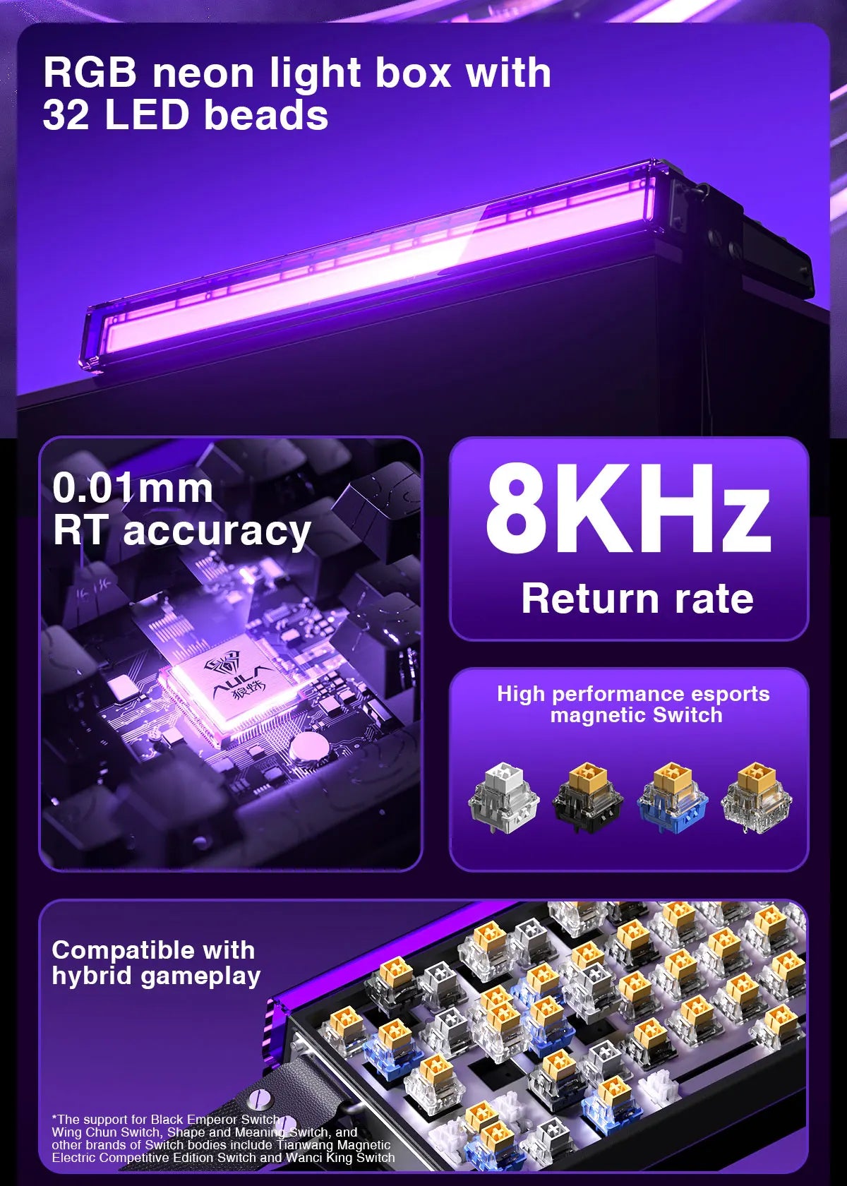 Mechanical Gaming Keyboard 68 Key RGB Travel-Friendly Esports