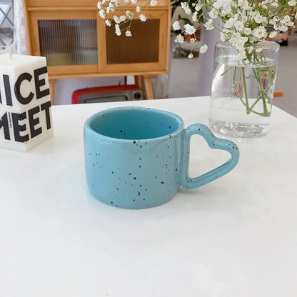 Ceramic Mug 300ml Porcelain Ring Handle Speckled Handmade Contemporary Coffee Cup Fall 2025 Cozy Gift