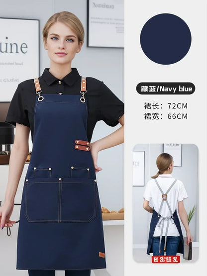 Kitchen Apron Pro-Grade Bib Apron Restaurant Work Apron Fall 2025 Water-Resistant Pockets Sturdy