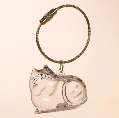 Hair Dog Keepsake Keychain Pendant Clear Resin Charm