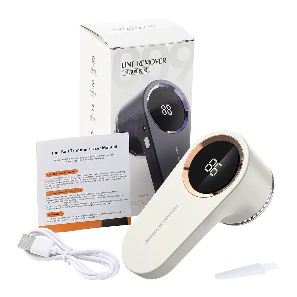 Battery-Powered Fabric Lint Remover Travel-Friendly Clothes Shaver