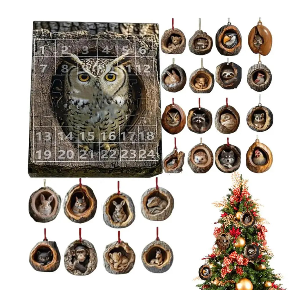 Calendar Advent Cat Countdown Hanging Tree Ornaments