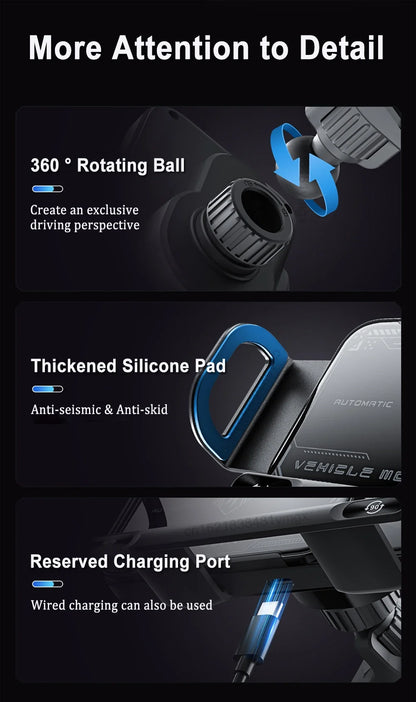 Wireless2026 Edition Car Charger Dual Coil Fold Screen Mount Fast Charge For Foldable Phones Air Vent Car Holder Fall