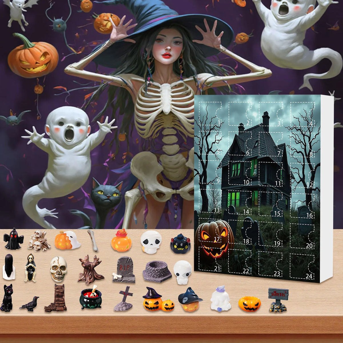 Advent Halloween Calendar 24 Countdown With Mini Figures