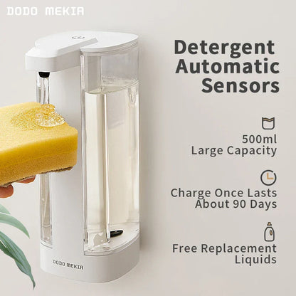 Automatic Soap Dispenser 500ml Sensor Kitchen Touchless Sanitizer Dispenser Fall 2025 Hygienic Battery-Powered
