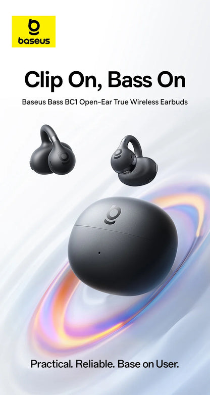 4-Mic Noise Cancellation Super Bass IP55 Sports 2026 – Baseus BC1 Open-Ear Clip Earbuds Bluetooth 6.0