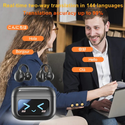 Cordless Translator Earbuds Touch Screen Case 144 Languages