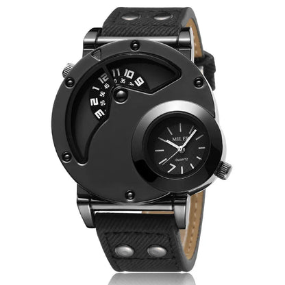 Sport Quartz Watch With Fabric Strap Irregular Alloy Case
