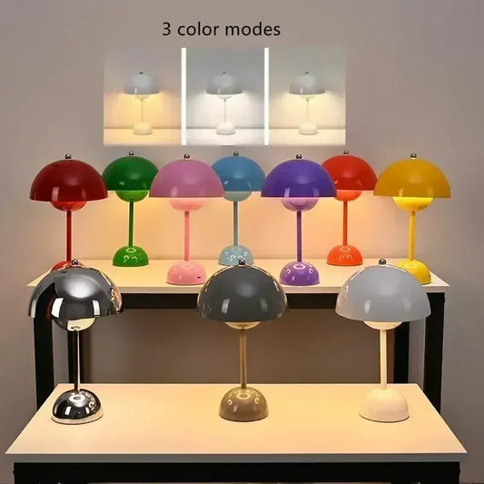 Battery-Powered Table Lamp Scandinavian Flower Bud With Iron Touch Switch Fall 2026 Household Decor For Bedroom Or Nightstand