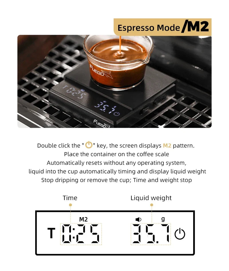 Coffee Scale Battery-Powered Digital 0.1g Accurate With Timer