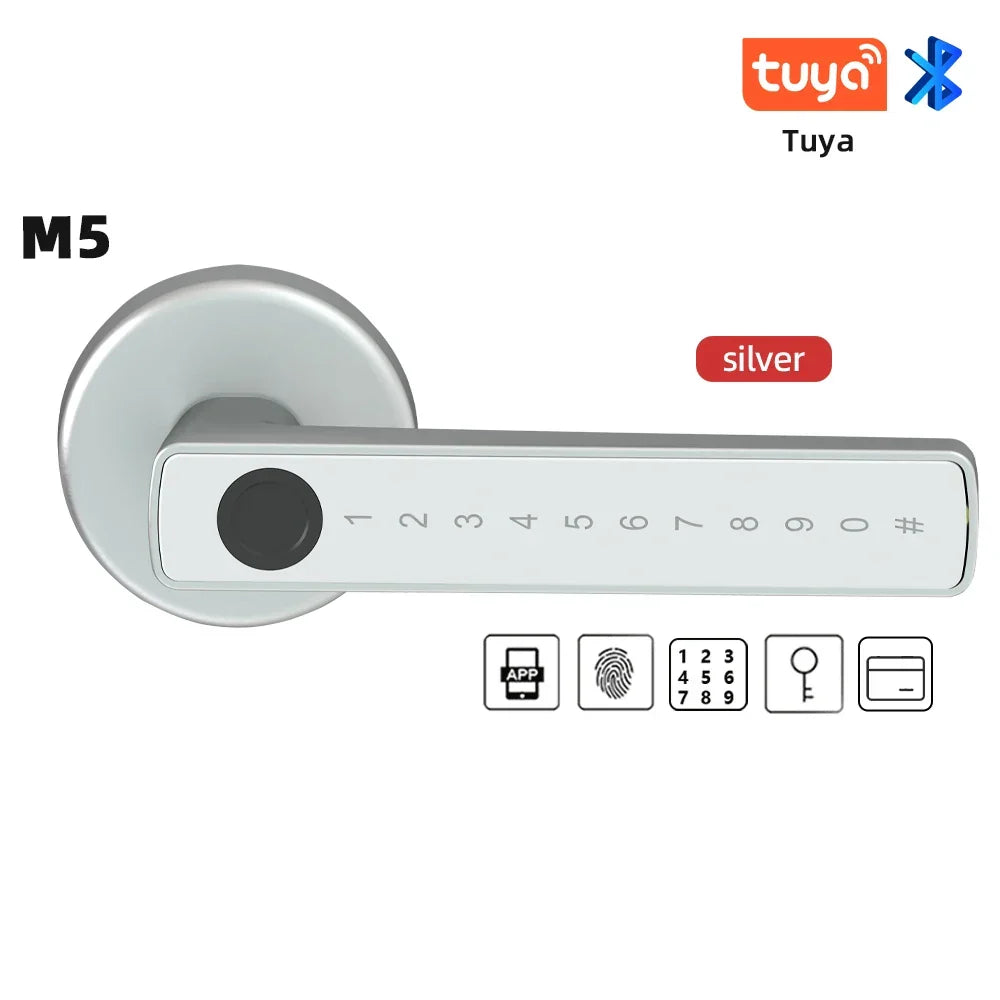 Smart Door Lock Fingerprint Bluetooth Tuya Digital Electronic Lock Smart Household 2025 Keyless Multi Access