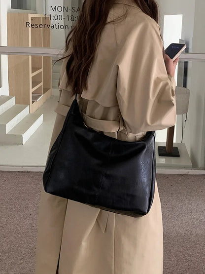 Plush Multi-Use Womens Hobo Bag - Slouchy, Faux Leather
