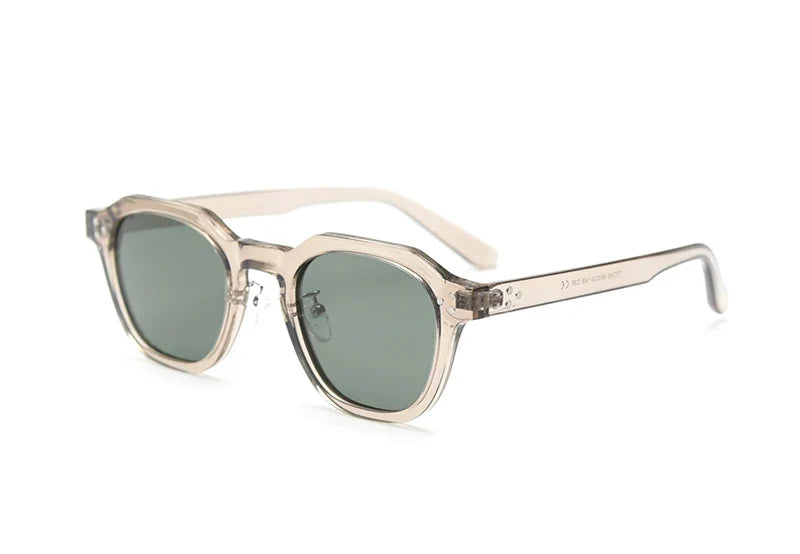 Style Korean Retro Sunglasses for Women TR90 Polygon Polarized UV400 Green Brown 2025 Summer