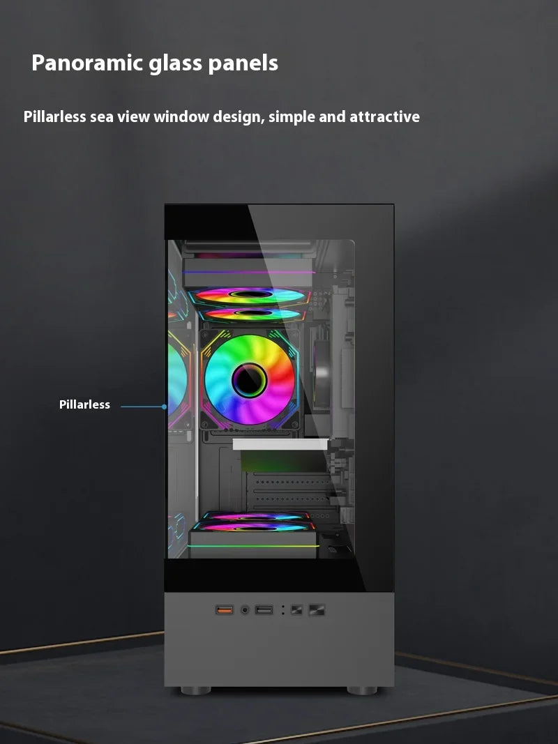 ITX Mini PC Case 240mm Water Cooling MicroATX Chassis
