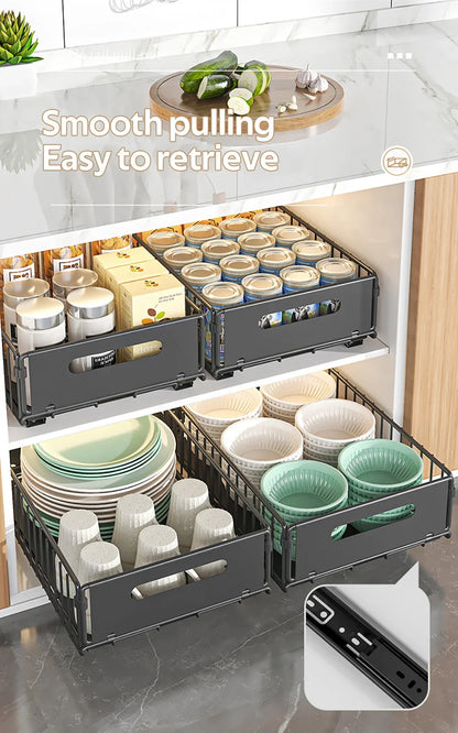 Out Pull Cabinet Organizer Slide Drawer Kitchen Rack