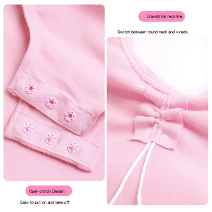 Plush girls ballet leotard - drawstring neckline, ruched front, cotton knit, for dance class