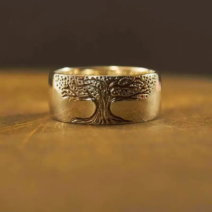 Of Tree Life Ring Unisex Vintage Carved Jewelry European American Fashion Fall 2026 Trend Gift Idea