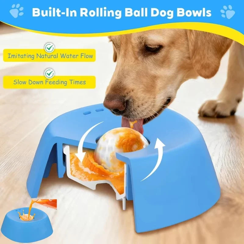 Ball-Shaped Lick Mat Anti-Choke Design, Pet Feeding Gift 2026 – Anti-Slip Slow Feeder Dog Bowl