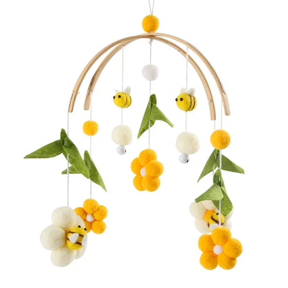 Wooden Baby Mobile Organic Wood Newborn Crib Mobile 0-12 Months Nursery Decor Newborn Gift 2025 Soothing Music