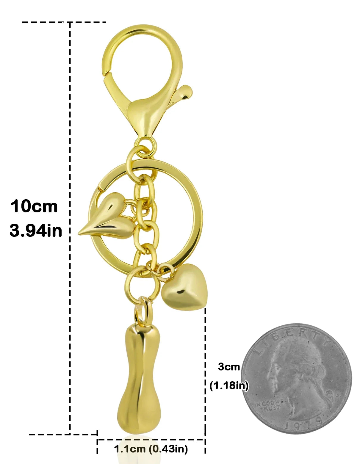 Keychain Personalized Gold Bubble Letter Bag Charm Gift