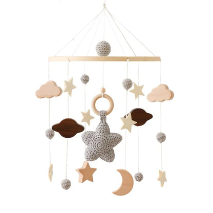 Mobile Baby Wooden Crib Hanging Toy Newborn Nursery Fall 2025 Soothing Music Developmental Gift