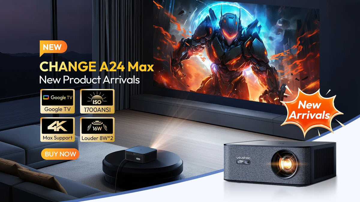 Android2026 Edition Projector A12 Mini 4K Ready 350 ANSI Lumens WiFi 6 Built In Speaker Back To School