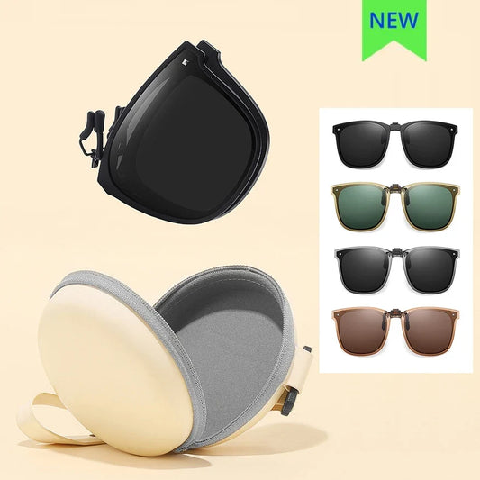 On Clip Sunglasses Foldable Oversized Square Flip Up UV400 Polarized Sunglasses Summer 2026 Trend Gift