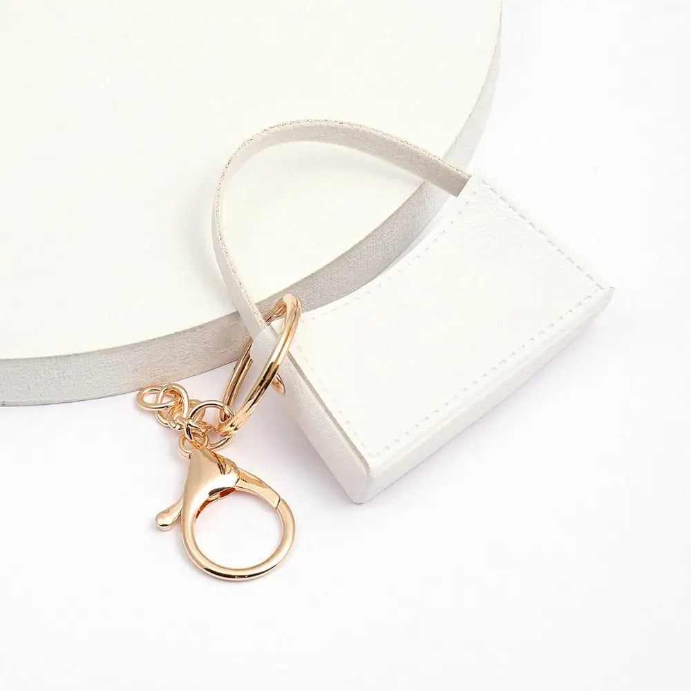 Free 1+1 Birkin Inspired Mini Hand Bag - Candy Color Bag Charm Keychain
