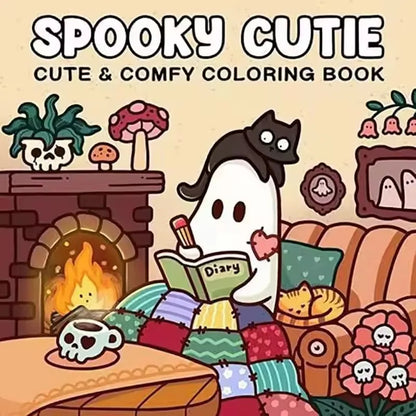 Coloring Halloween Book - Cozy Friends For Adults And Teens, Adorable Creepy Creatures, Fall 2025 Gift