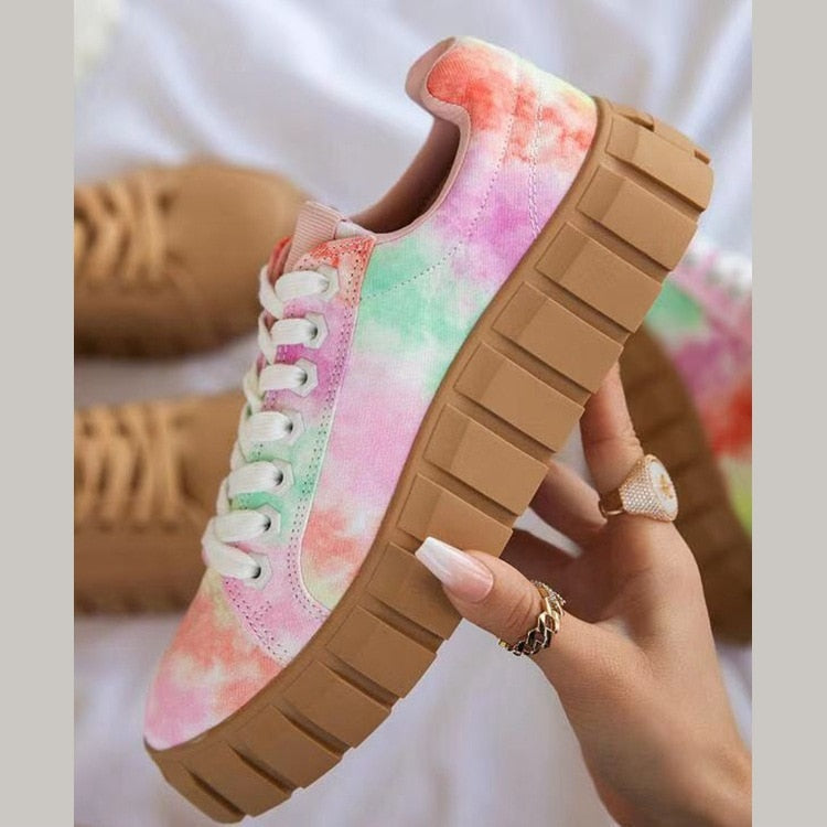 Variant image for Trendy Women's Sneakers with Thick Sole for Comfort in Black, Green, Blue, and Khaki - Casual Sporty Footwear-25