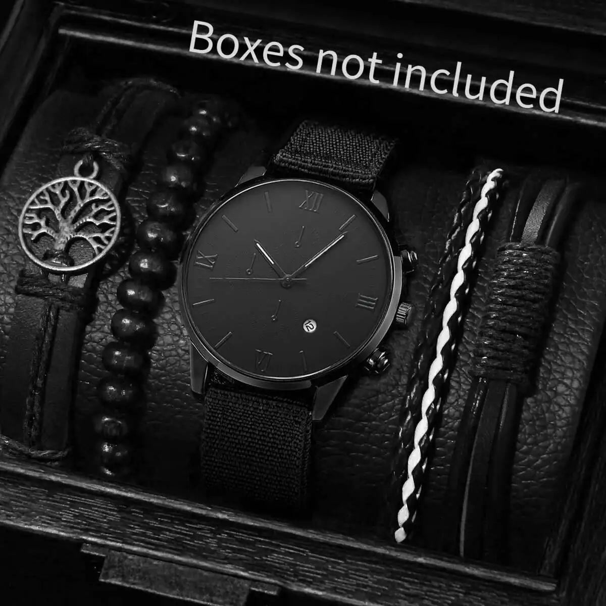 Quartz Watch And Bracelet Kit Nylon Band Casual Gift
