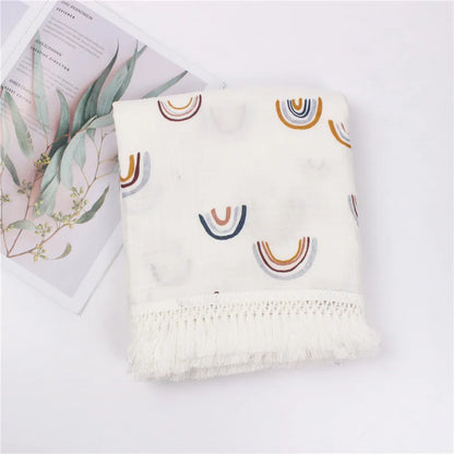 Baby Swaddle Blanket 100 Percent Cotton Muslin Newborn Floral Print Quilt Swaddle Fall 2025 Breathable Plush Gift