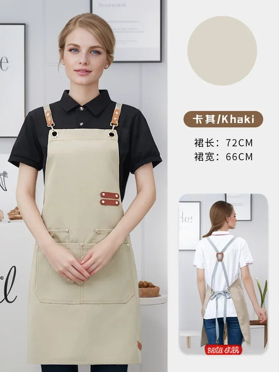Kitchen Apron Pro-Grade Bib Apron Restaurant Work Apron Fall 2025 Water-Resistant Pockets Sturdy
