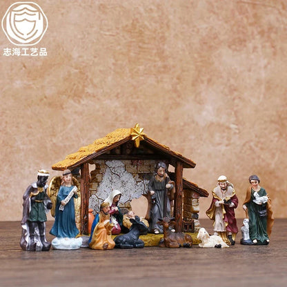 Nativity Scene 5cm Resin Kit Table Centerpiece Christmas 2025 Gift Box Decor