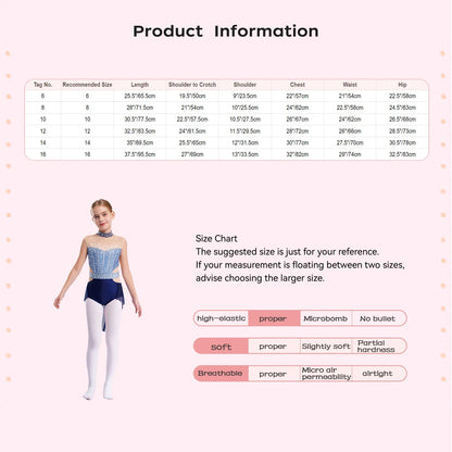 Flattering Stretchy Girls' Dance Leotard - Sleeveless Rhinestone Mesh Top, Polyester, Nylon, Elastane, For Competition