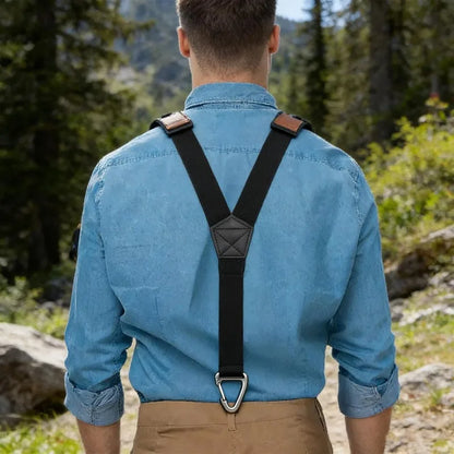 Black Suspenders 3.8cm Wide Y-Back Elastic Work Braces Fall 2026 With Plastic Gripper Clasps