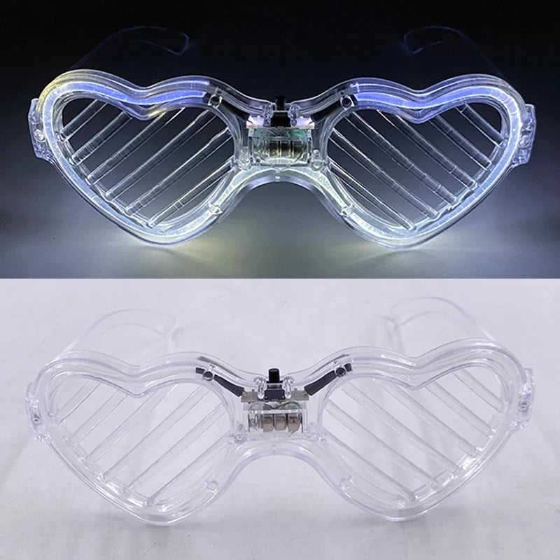 Up Light LED Glasses - 5 Colors Heart Shape Glow Party Supplies for Kids and Adults