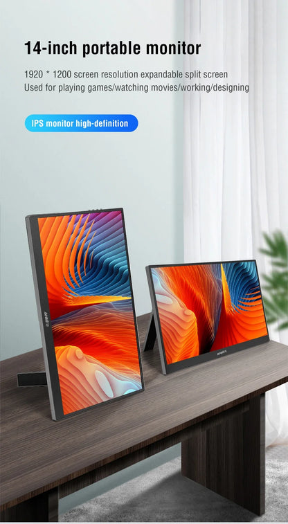 Travel-Friendly Monitor 14.1 Inch Touch IPS HDR10 Second Screen