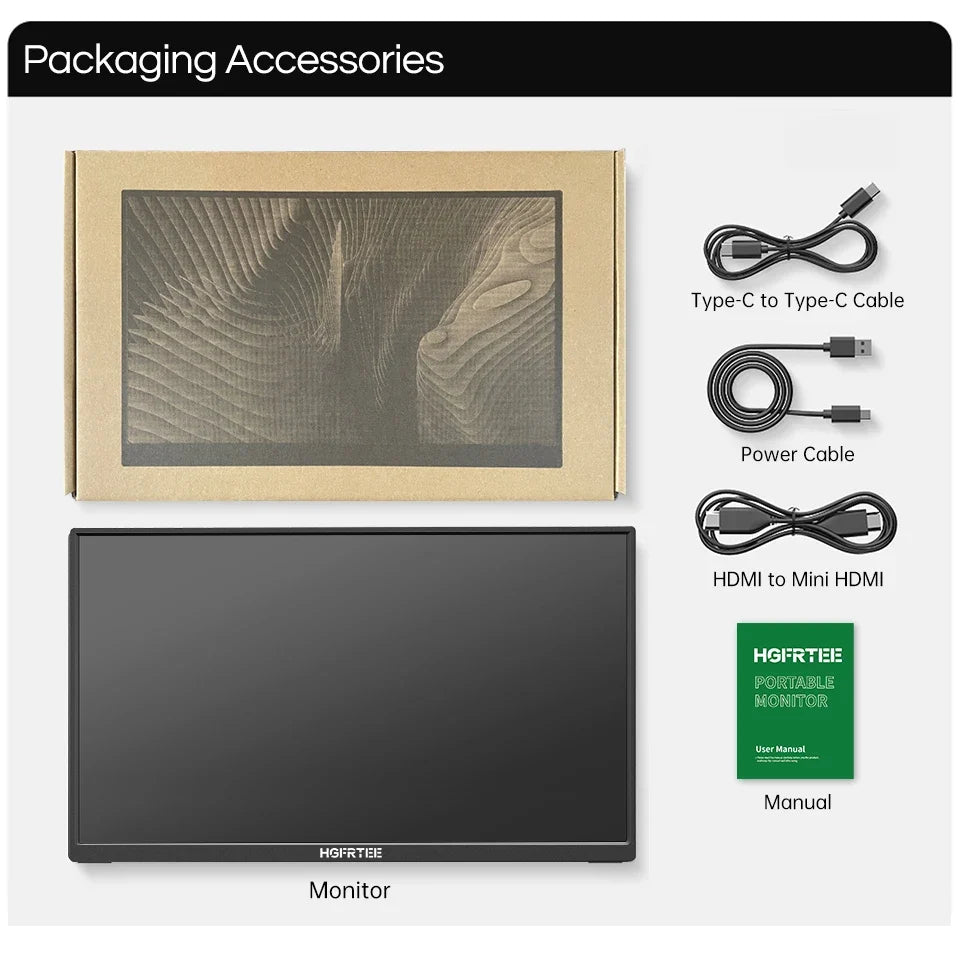 Travel-Friendly 15.6 Inch FHD IPS Monitor Dual Screen USB C