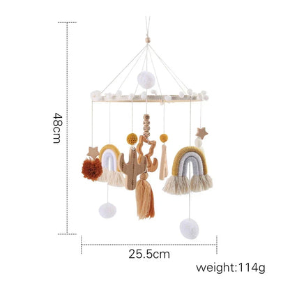Wooden Baby Mobile Organic Wood Newborn Crib Mobile 0-12 Months Nursery Decor Newborn Gift 2025 Soothing Music