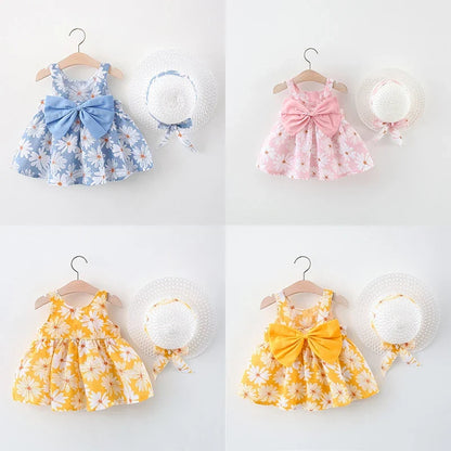 floral a-line, flowy cotton-polyester, for summer beach party – Plush baby girl dress