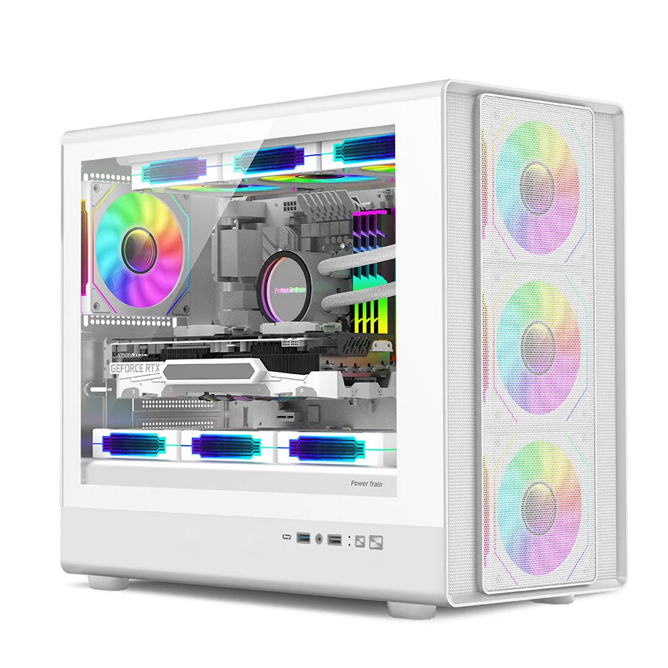 Vertical MicroATX Glass PC Case Supports 360mm Radiator