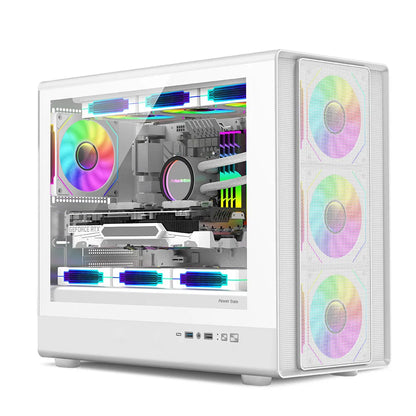 Vertical MicroATX Glass PC Case Supports 360mm Radiator