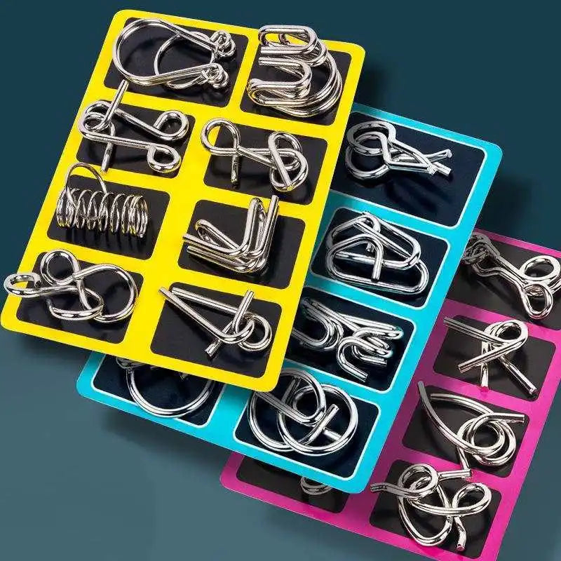 IQ Mind Challenge 3D Disentanglement Educational Toy 2026 – Metal Brain Teaser Wire Ring Puzzle Kit
