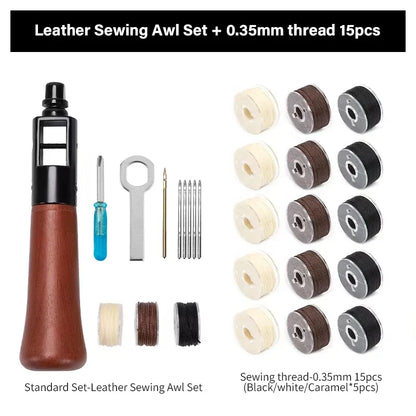 Top-Grade Hand Stitching Awl Tools Kit for DIY Leather Craft and Canvas Repair, Fall 2026 Gift – Leather Sewing Kit