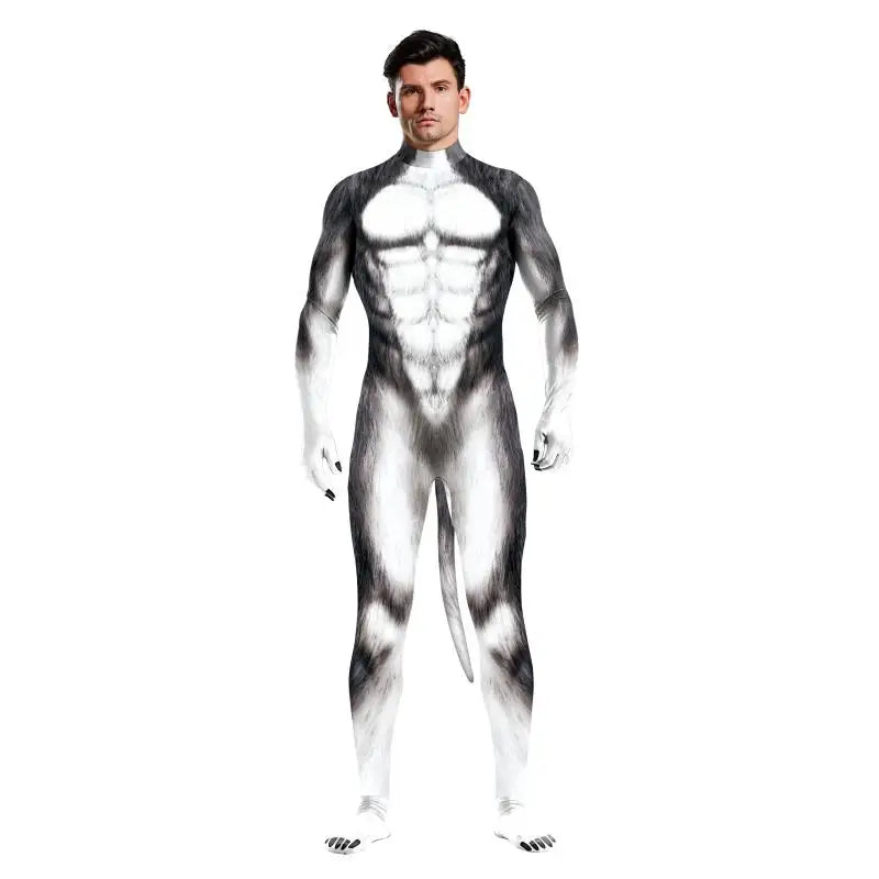 Costume Husky Bodysuit Unisex Couple Halloween Party