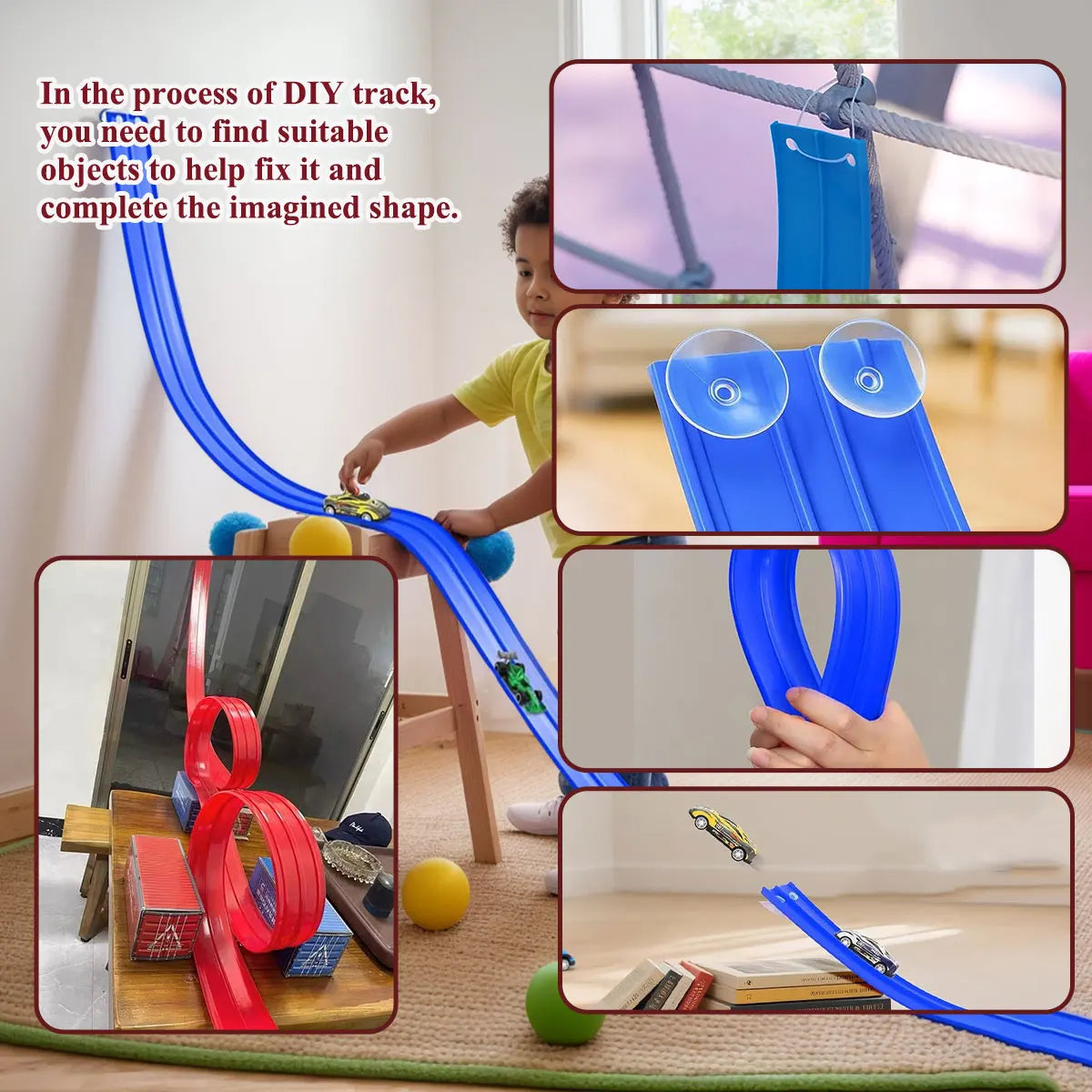 Kids Ramp Toy Back to School 2026 – Flexible DIY Double Race Track Kit Compatible 1/64 Cars